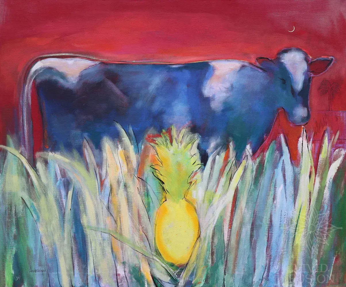 Картина «Stuff garden cow with pineapple»