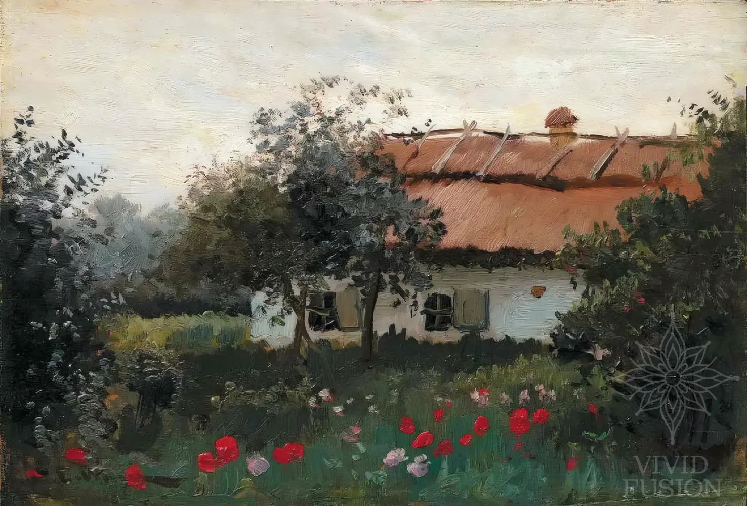 Картина «Хата в квітах»