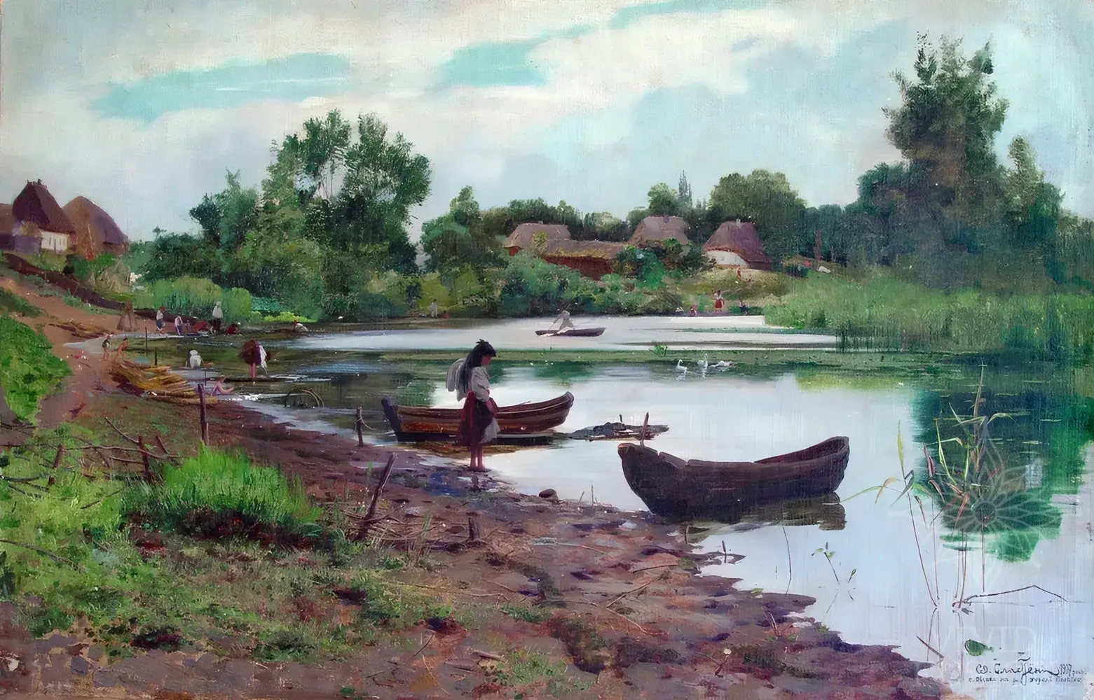 Картина «На річці Хорол, село Біляки Полтавської губернії»