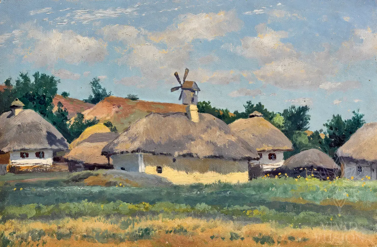 Картина «Український краєвид з хатами»