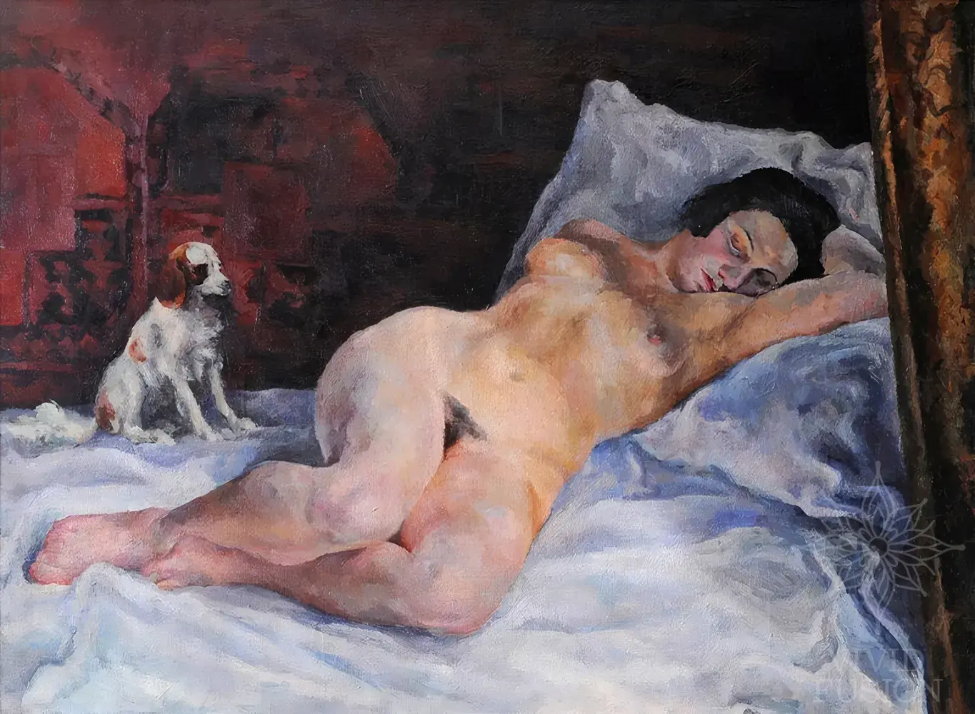 Картина «Жінка, яка спить, і собака»