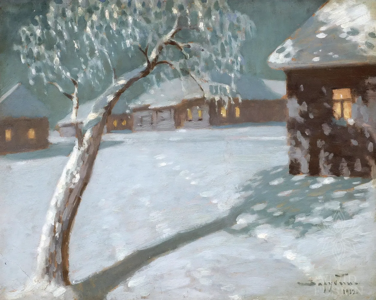 Картина «Село взимку»