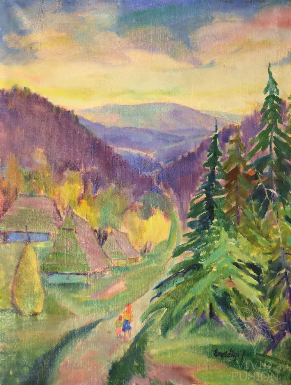 Картина «Карпатське село»