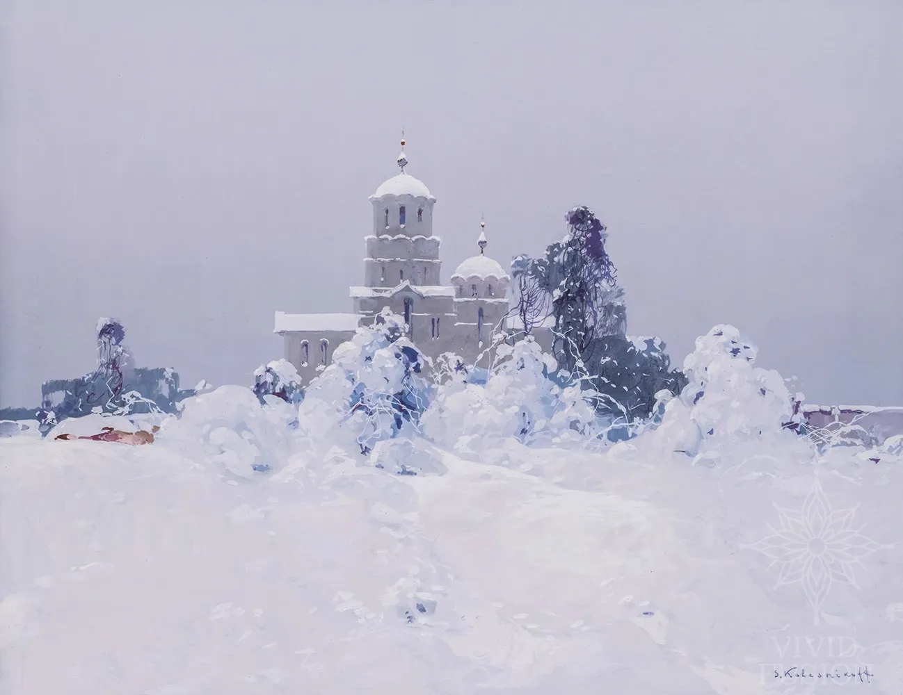 Картина «Церква в снігу»