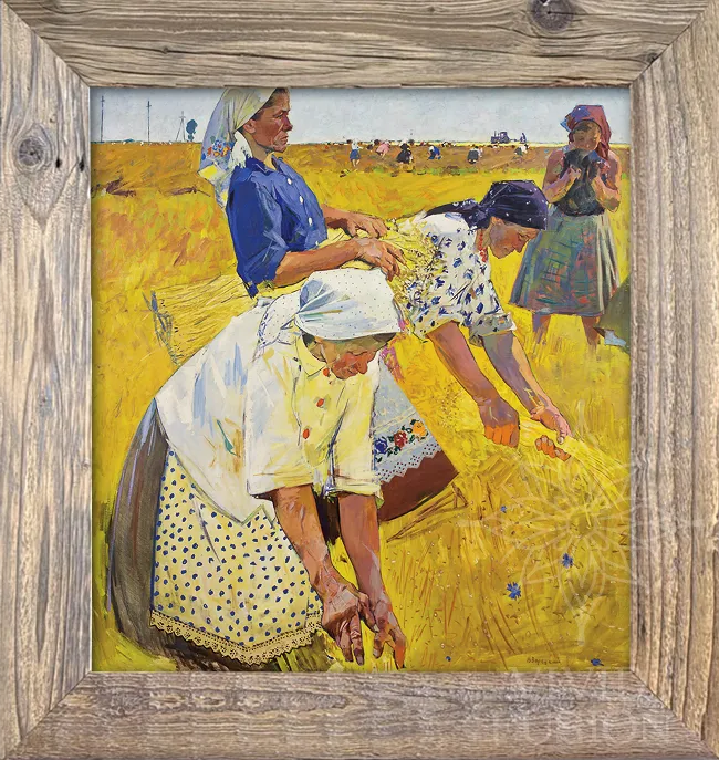 Картина «Збирання льону. Портрет ланкової П. Сироватко»